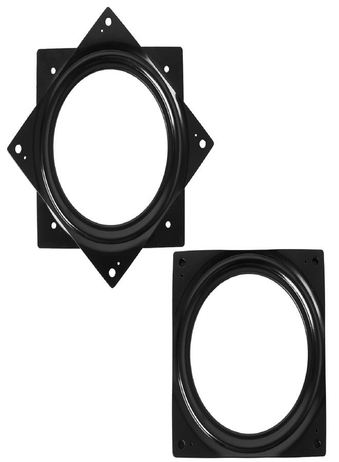HSTECH 2 Pack 6" Lazy Susan Turntable 500-lb Steel Ball Bearing Rotating Tray Strong Sturdy Table Cabinet Low Profile for 360˚ Chair and Door, Kitchen, Craft Project, Makeup Holder, Monitor(Black) - Image 1